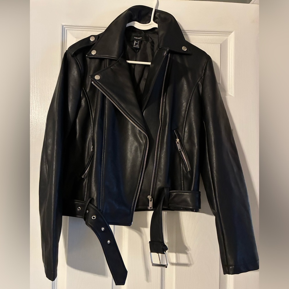 Forever 21 Black Leather Biker Jacket